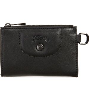 Longchamp Black Leather Coin Purse